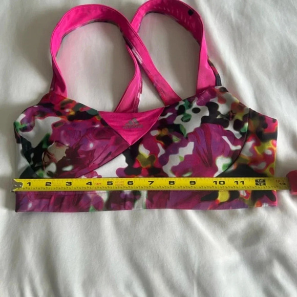 Adidas GT Supernova Green Print‎ and Mesh Logo Sports Bra Size Small (8/10) - Picture 10 of 12
